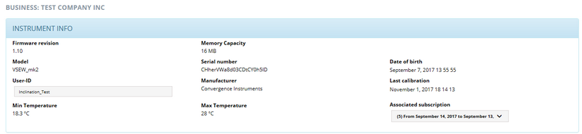 3a- My Instruments - Instrument Config - Instrument info section