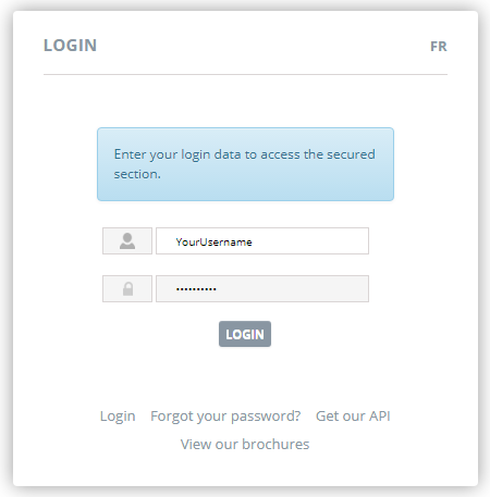 Login page - Username Password