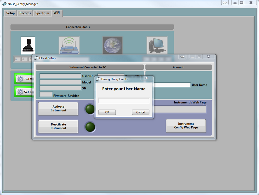(3) Noise_Sentry_Manager - Cloud Setup - User Name dialog box