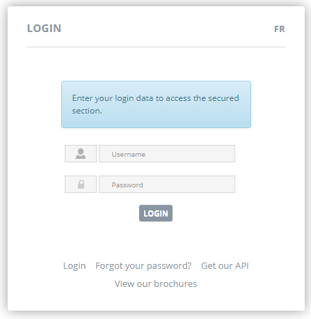 Login page - empty